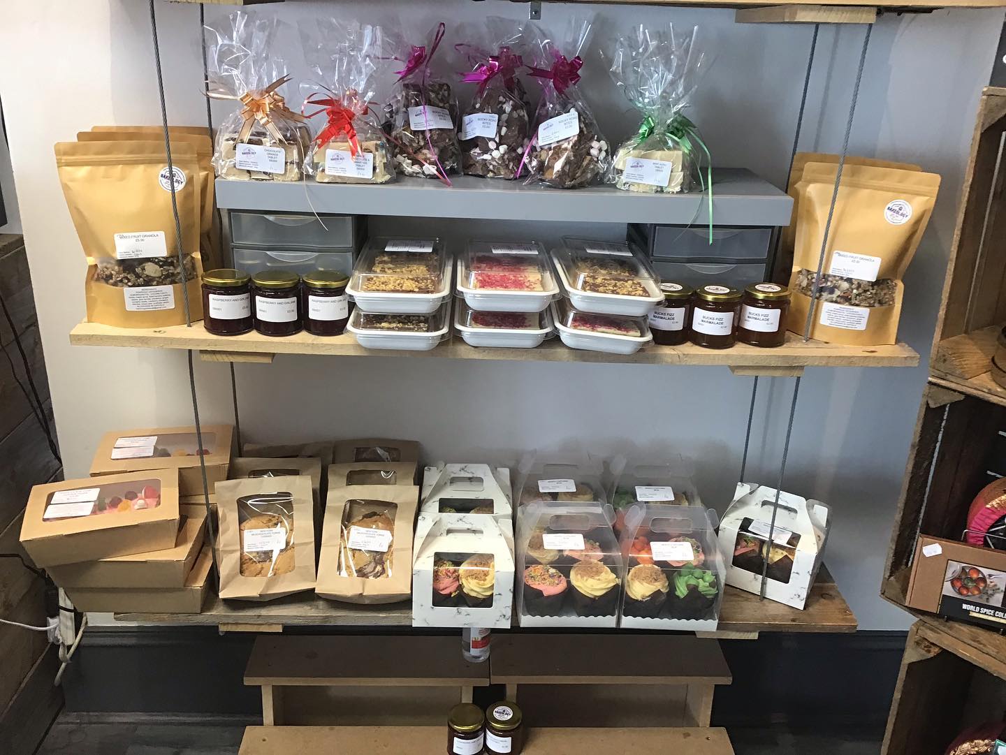 Selection of cakes available at Myriad, Ellon