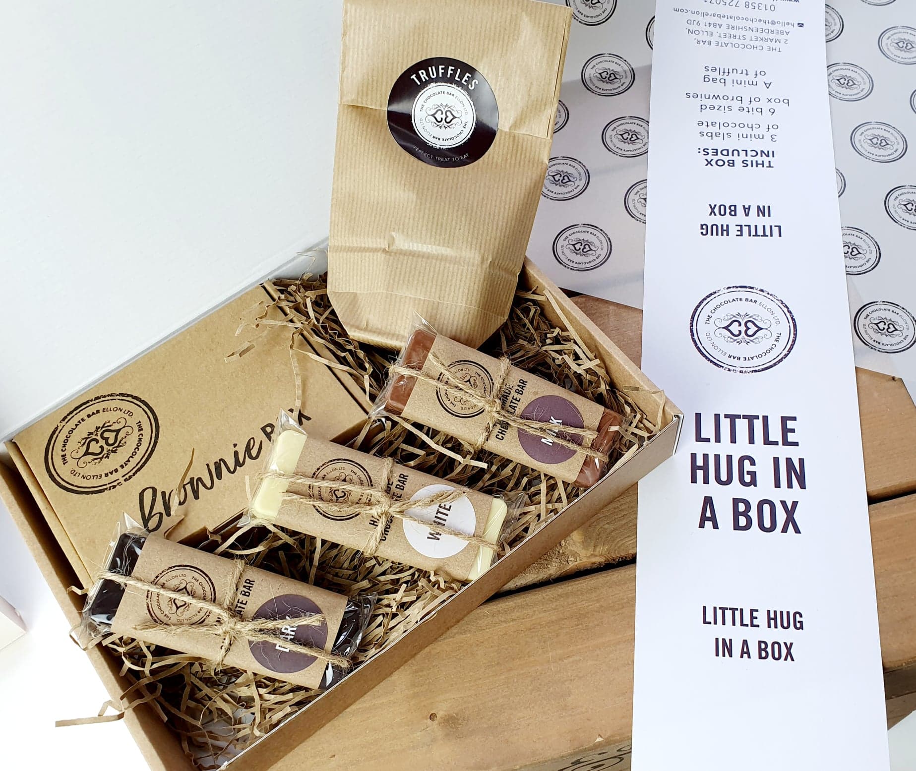The Chocolate Bar, Ellon, Little Hug in a Box Chocolate Selection.