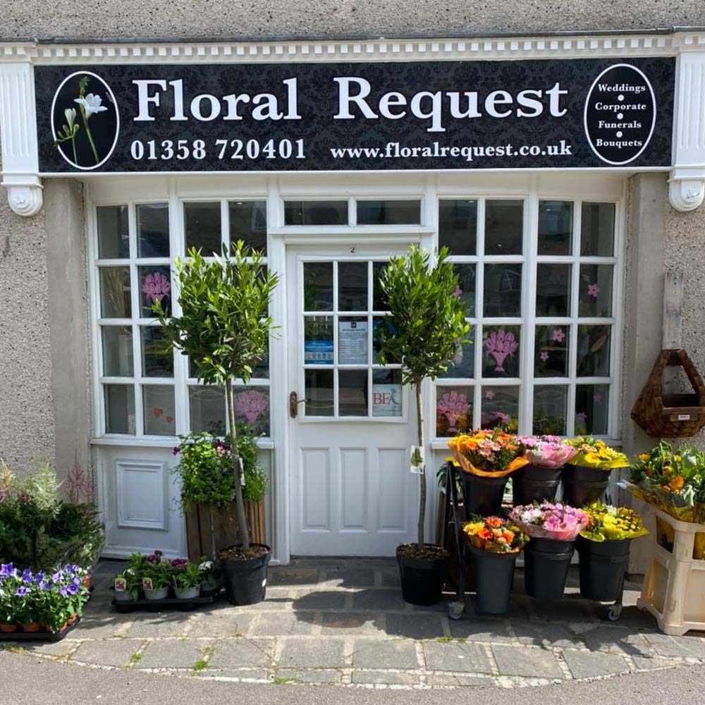 Floral Request Shop Window Display, Ellon