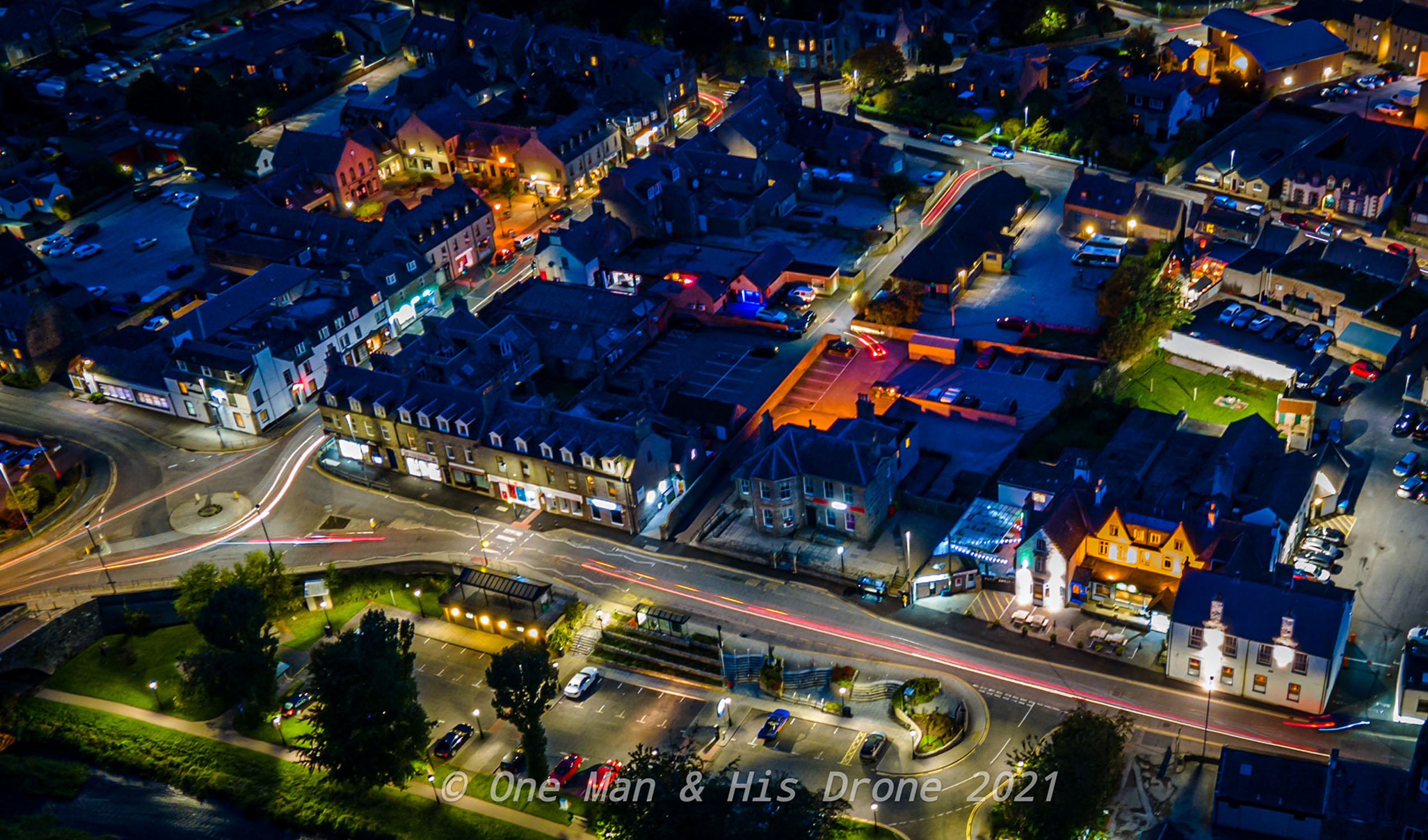 Photograph courtesy of One Man & His Drone - The town of Ellon, Aberdeenshire - Drone footage of Ellon at Night