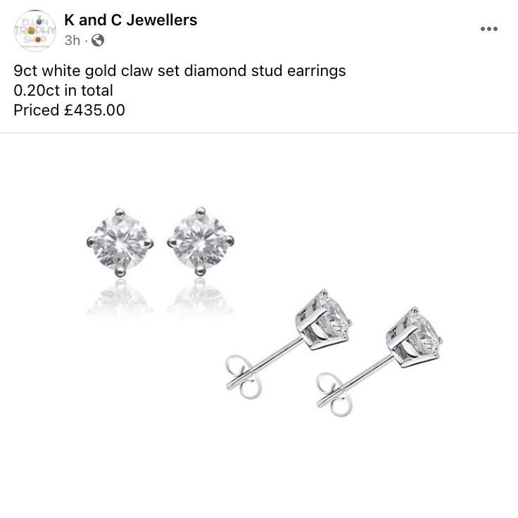 K and C Jewellers, Ellon, Facebook Post