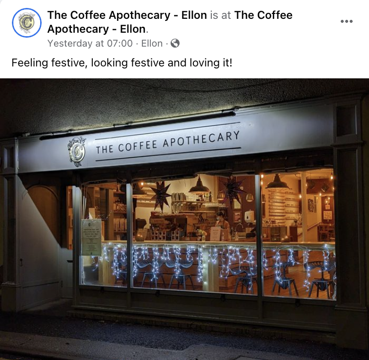 The Coffee Apothecary, Ellon, Festive Facebook Post