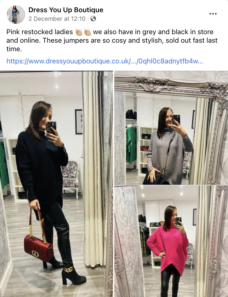 Dress You Up Boutique, Ellon, Facebook Post