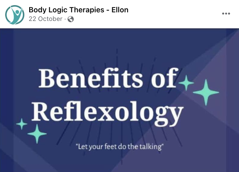 Body Logic Therapies, Ellon, Facebook Post