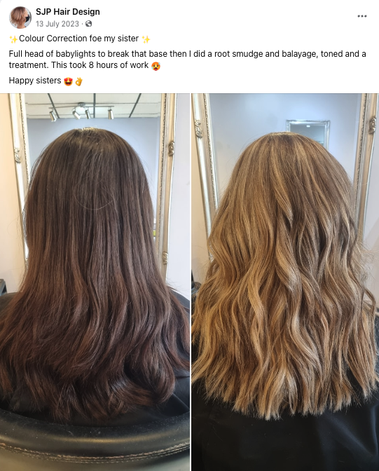 SJP Hair Design, Ellon, Facebook Post